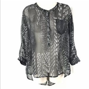 Express Black & White Long Sleeve Top